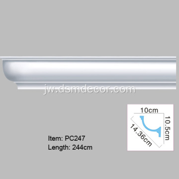 European Pu Dekorasi Plain Cornice Molding